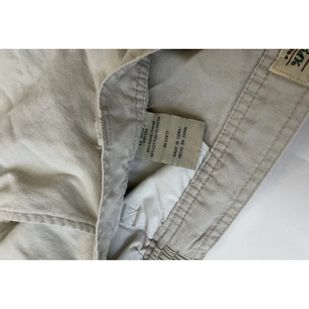 St Johns Bay Mens 44 Beige Khaki Cargo Shorts Flat Front Chino Outdoor